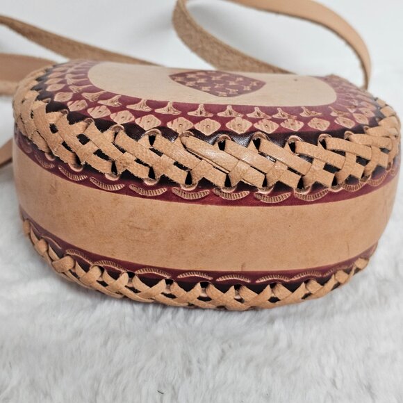 Brown Leather Mexico Mini Crossbody Boho Festival Hippie - Picture 6 of 11